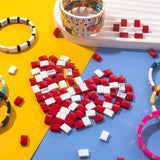 20PCS Colorful Rectangle Enamel Beads for Jewelry Making