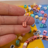 35pcs 5x6mm Enamel Beads For Bracelets Making DIY Colorful Beads