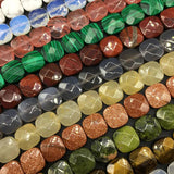 12mm 16Pcs Natural Stone Loose Beads Square 18 Colors DIY Necklace