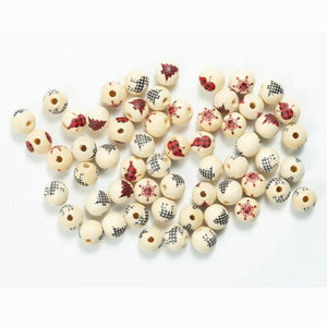 Christmas Tree Elk Bear Beaded DIY Accessories Tassel Wooden Beads