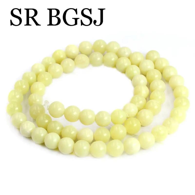 Natural Stone Lemon Jade Round Spacer Beads 6/8/10mm