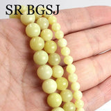 Natural Stone Lemon Jade Round Spacer Beads 6/8/10mm