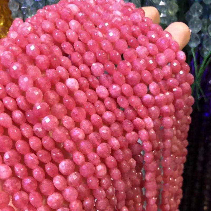 6mm Rhodochrosite Faceted Stone Beads for Jewelry Making