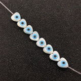 Evil Eye Heart Charm Seawater Shell Beads for Jewelry Making