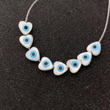 Evil Eye Heart Charm Seawater Shell Beads for Jewelry Making