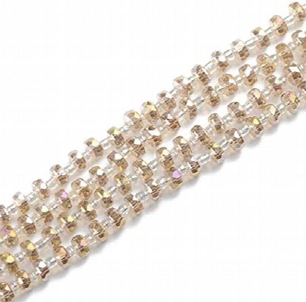 Austrian Crystal Beads 6x8mm 50pcs Flat Round Glass Bead