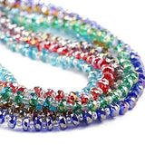 Austrian Crystal Beads 6x8mm 50pcs Flat Round Glass Bead
