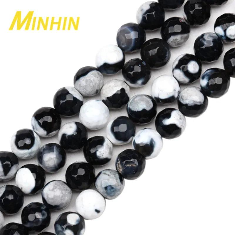 Striped Agate Round Beads for Jewelry Making 8-10MM Size