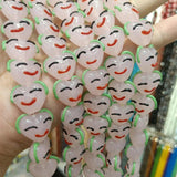 5pcs Pink Heart Smile Face Lampwork Beads 16x14mm DIY Loose Bead