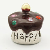 Birthday Cake Charm European Beads DIY Jewelry Accessories Alloy