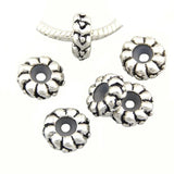 10Pcs Vintage Silver Stopper Rubber Charm Beads Set