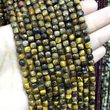 5mm Tiger Eye Stone Cube Beads for Jewelry Making
