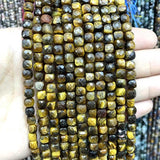 5mm Tiger Eye Stone Cube Beads for Jewelry Making