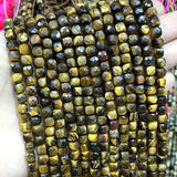 5mm Tiger Eye Stone Cube Beads for Jewelry Making