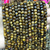 5mm Tiger Eye Stone Cube Beads for Jewelry Making