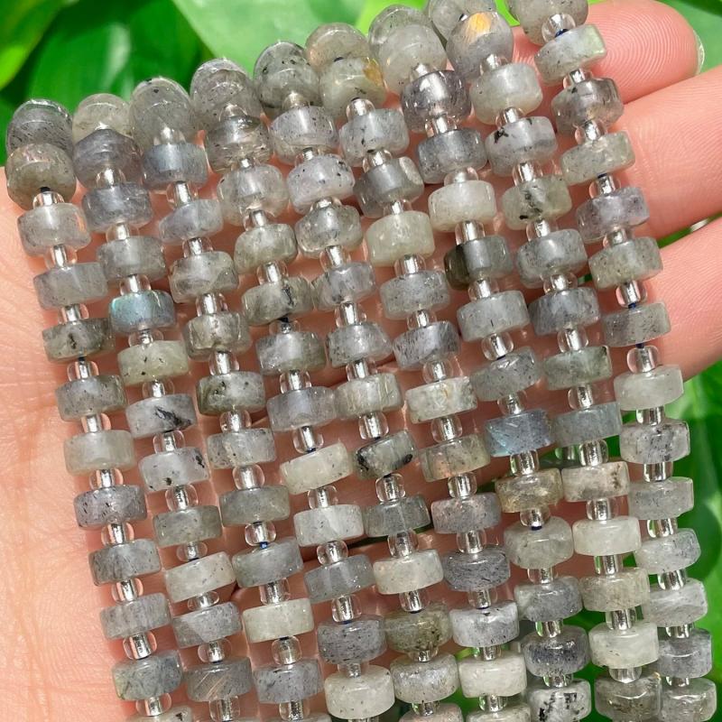Grey Labradorite Rondelle Stone Beads for Jewelry Making
