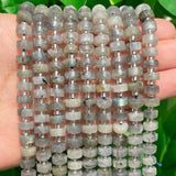Grey Labradorite Rondelle Stone Beads for Jewelry Making