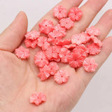 50Pcs Natural Pink Coral Flower Pendant Beads for DIY Jewelry Making