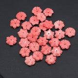 50Pcs Natural Pink Coral Flower Pendant Beads for DIY Jewelry Making