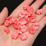 50Pcs Natural Pink Coral Flower Pendant Beads for DIY Jewelry Making