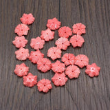 50Pcs Natural Pink Coral Flower Pendant Beads for DIY Jewelry Making
