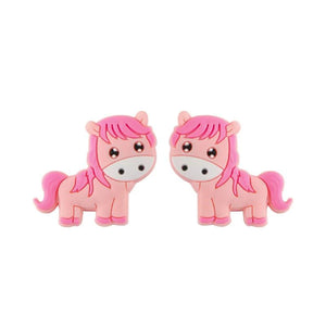10Pcs Mini Horse Silicone Beads DIY Necklace Accessories Baby Molar Toys