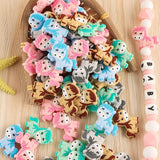 10Pcs Mini Horse Silicone Beads DIY Necklace Accessories Baby Molar Toys