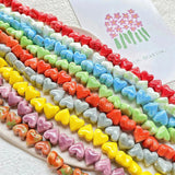 10pcs Heart Ceramic Beads DIY Spacer Porcelain Earrings Necklace Bracelet