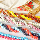 10pcs Heart Ceramic Beads DIY Spacer Porcelain Earrings Necklace Bracelet
