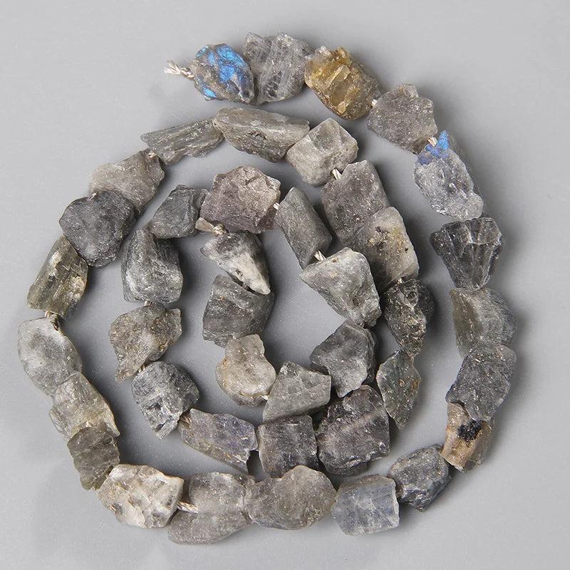 Natural Labradorite Nugget Beads Rough Raw Gravel for Jewelry Making