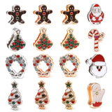 10Pcs 10mm Christmas Charm Slide Beads Fits Mesh Bracelet Making