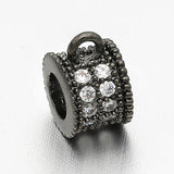 3pcs CZ Tube Style Beads W7*L5mm Charm Beads DIY Bracelet