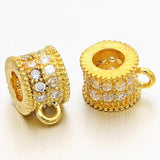 3pcs CZ Tube Style Beads W7*L5mm Charm Beads DIY Bracelet