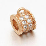 3pcs CZ Tube Style Beads W7*L5mm Charm Beads DIY Bracelet