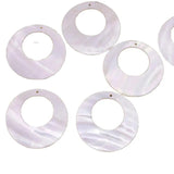 10 PCS 30mm Disc Shell Natural Mother of Pearl Loose Pendant Charms