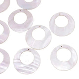 10 PCS 30mm Disc Shell Natural Mother of Pearl Loose Pendant Charms