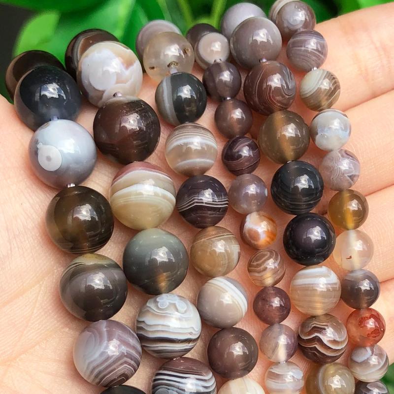 Natural Persian Agates Stone Round Loose Spacer Beads 15''
