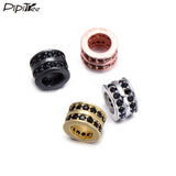 5pcs Zircon Circle Beads Big Hole DIY Spacer Beads Charms