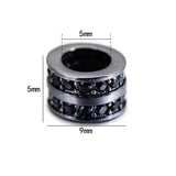 5pcs Zircon Circle Beads Big Hole DIY Spacer Beads Charms