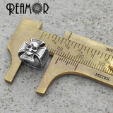 316L Stainless Steel Cross Skull Head Beads 8mm for Men Bracelets DIY