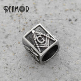 316L Stainless Steel Masonic Bead for Bracelet