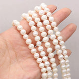 Natural Freshwater Pearl Beads Potato Shape Loose Beads 7-8mm