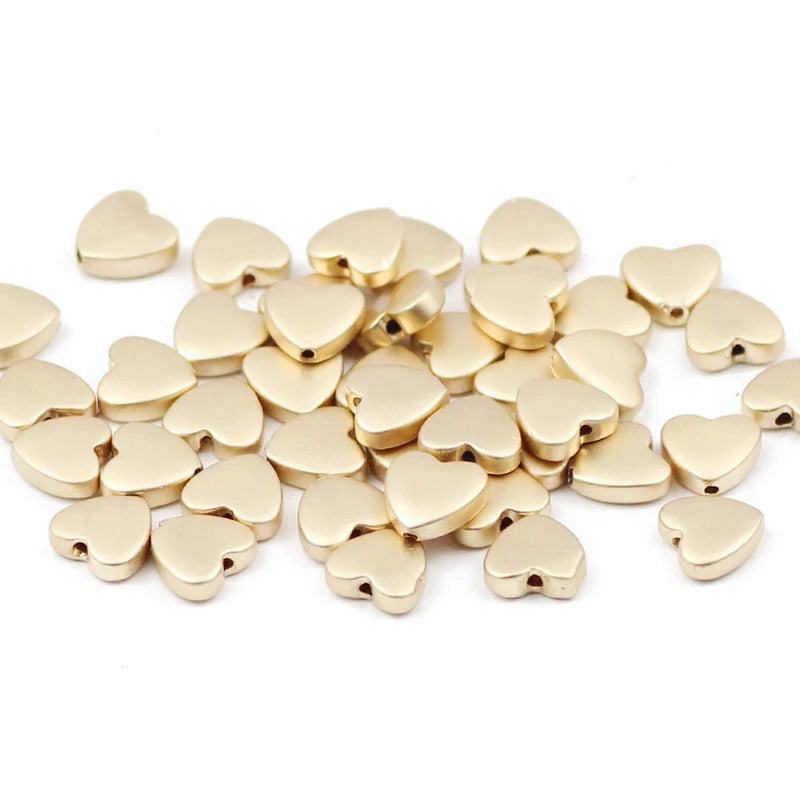 8mm Hematite Peach Heart Spacer Beads for Jewelry Making
