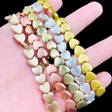 8mm Hematite Peach Heart Spacer Beads for Jewelry Making