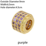 Multicolor CZ Beads DIY Bracelet Circle Cylinder Tube Charms 3pcs