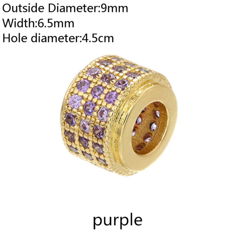3pcs/Set CZ Spacer Beads for DIY Jewelry Making