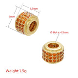 3pcs/Set CZ Spacer Beads for DIY Jewelry Making