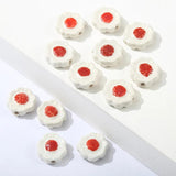 10pcs Hand Painted Poached Egg Ceramic Beads DIY Jewelry Making Bead Yellow Red
