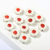10pcs Hand Painted Poached Egg Ceramic Beads DIY Jewelry Making Bead Yellow Red