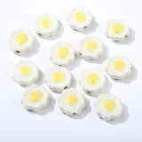 10pcs Hand Painted Poached Egg Ceramic Beads DIY Jewelry Making Bead Yellow Red